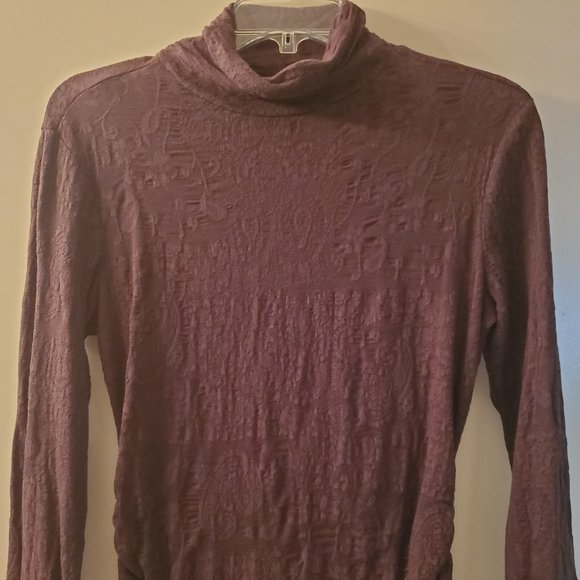 Rafaella Turtleneck Top,  3/4 sleeves, Brown M - Picture 1 of 9